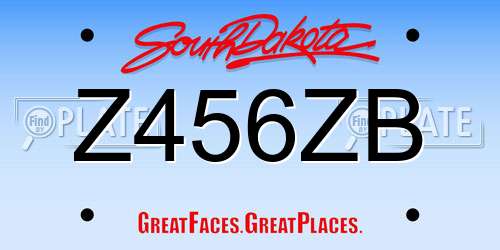 Z456ZB South Dakota License Plate