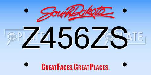 Z456ZS South Dakota License Plate