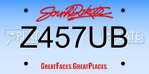 Z457UB South Dakota License Plate