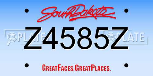 Z4585Z South Dakota License Plate