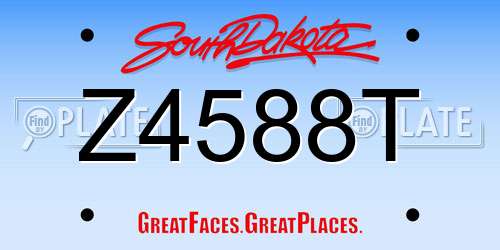 Z4588T South Dakota License Plate