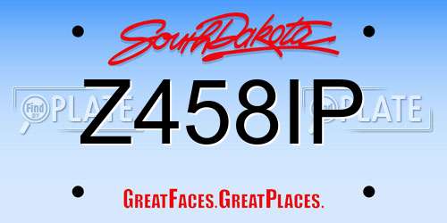 Z458IP South Dakota License Plate
