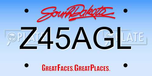 Z45AGL South Dakota License Plate