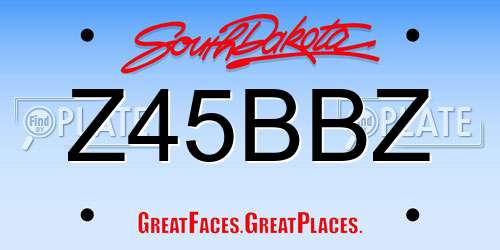Z45BBZ South Dakota License Plate