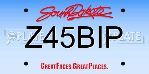 Z45BIP South Dakota License Plate