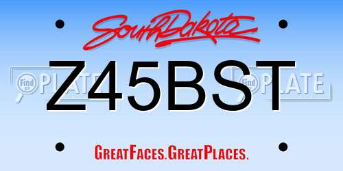 Z45BST South Dakota License Plate