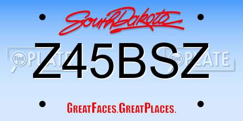 Z45BSZ South Dakota License Plate