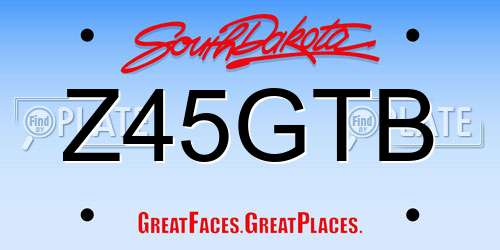 Z45GTB South Dakota License Plate