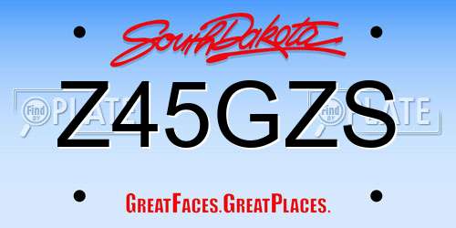 Z45GZS South Dakota License Plate