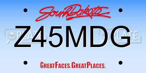Z45MDG South Dakota License Plate