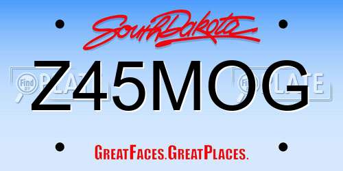 Z45MOG South Dakota License Plate