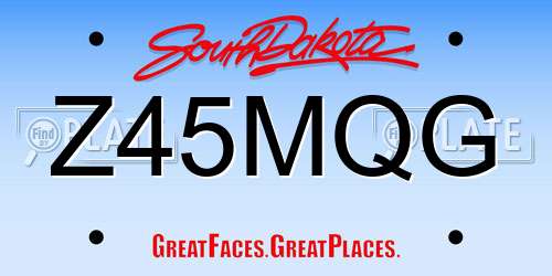 Z45MQG South Dakota License Plate