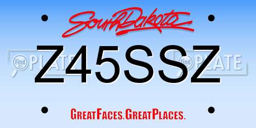 Z45SSZ South Dakota License Plate