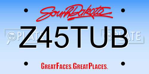 Z45TUB South Dakota License Plate