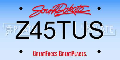 Z45TUS South Dakota License Plate