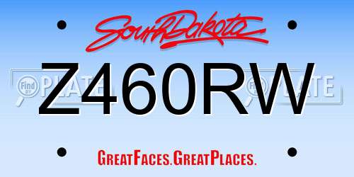 Z460RW South Dakota License Plate