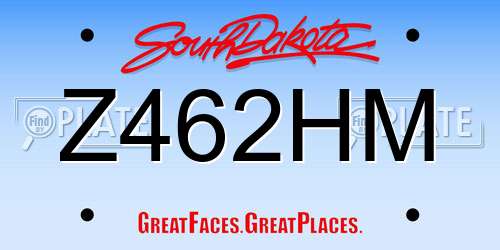 Z462HM South Dakota License Plate