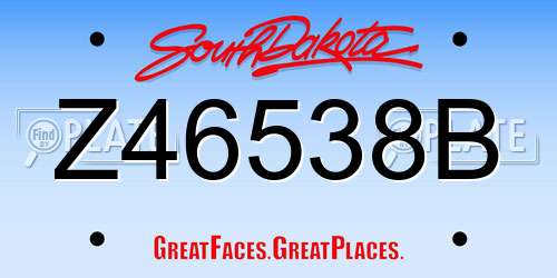 Z46538B South Dakota License Plate
