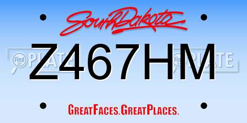Z467HM South Dakota License Plate