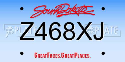 Z468XJ South Dakota License Plate