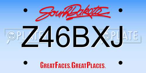 Z46BXJ South Dakota License Plate