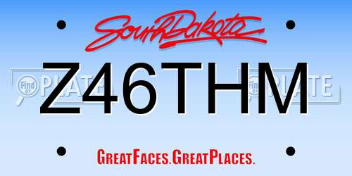 Z46THM South Dakota License Plate
