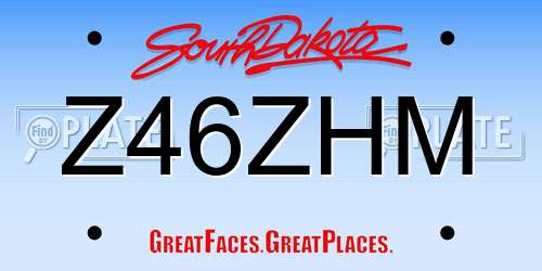 Z46ZHM South Dakota License Plate