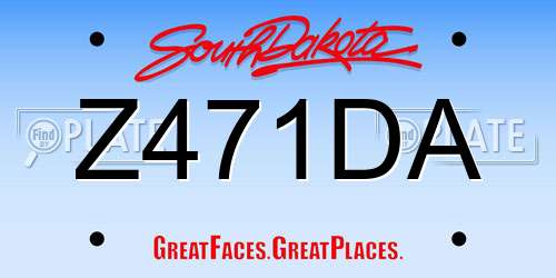 Z471DA South Dakota License Plate