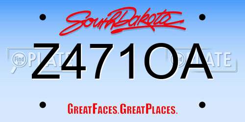 Z471OA South Dakota License Plate