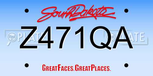 Z471QA South Dakota License Plate