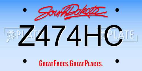 Z474HC South Dakota License Plate
