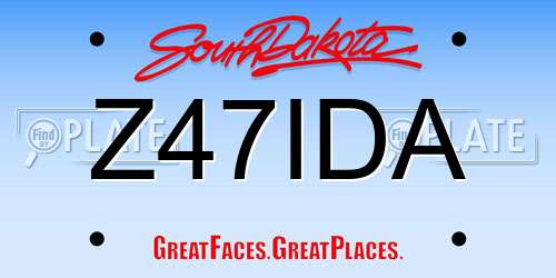 Z47IDA South Dakota License Plate