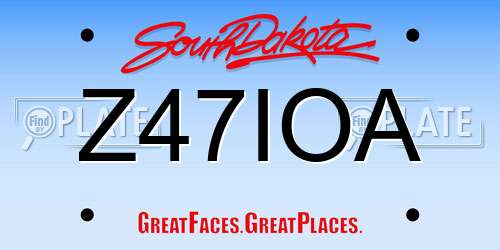Z47IOA South Dakota License Plate