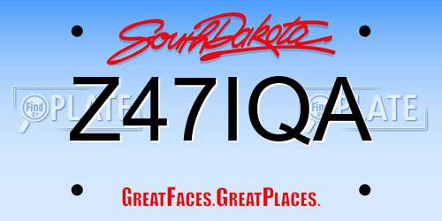 Z47IQA South Dakota License Plate