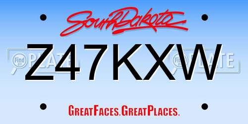 Z47KXW South Dakota License Plate