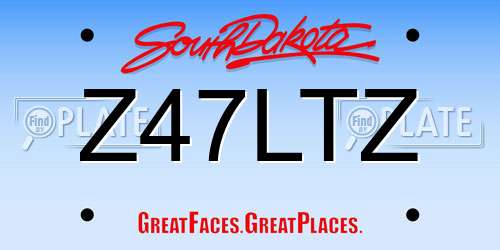 Z47LTZ South Dakota License Plate