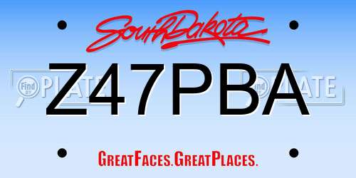 Z47PBA South Dakota License Plate