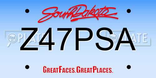 Z47PSA South Dakota License Plate