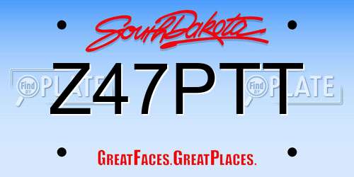 Z47PTT South Dakota License Plate
