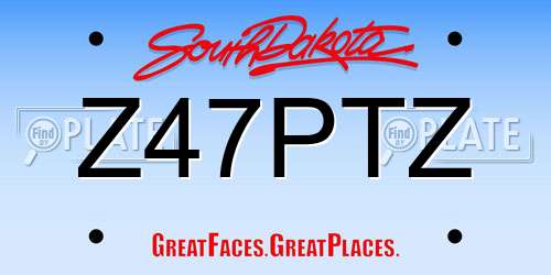 Z47PTZ South Dakota License Plate