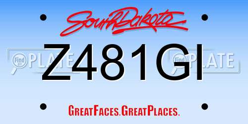 Z481GI South Dakota License Plate