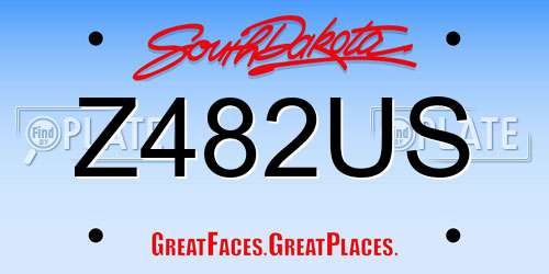 Z482US South Dakota License Plate
