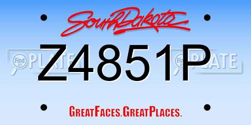 Z4851P South Dakota License Plate