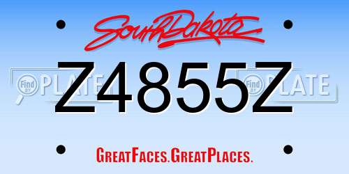 Z4855Z South Dakota License Plate