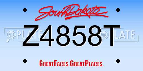 Z4858T South Dakota License Plate