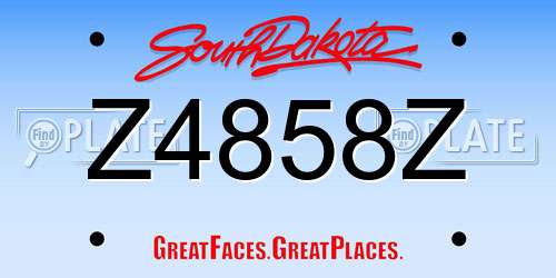 Z4858Z South Dakota License Plate