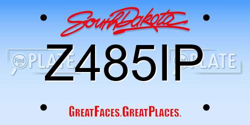 Z485IP South Dakota License Plate