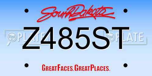 Z485ST South Dakota License Plate