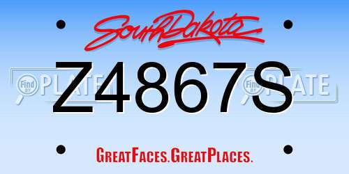 Z4867S South Dakota License Plate