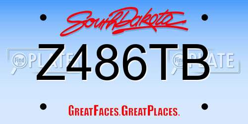 Z486TB South Dakota License Plate